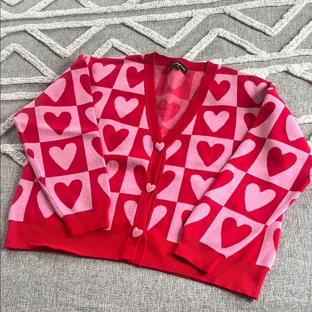 Red and Pink Heart Cardigan 💕❤️